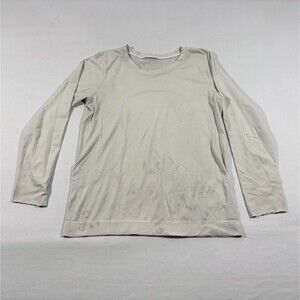 Lululemon Shirt Womens 4 White Swiftly Long Sleeve Lightweight Stretch Flaws